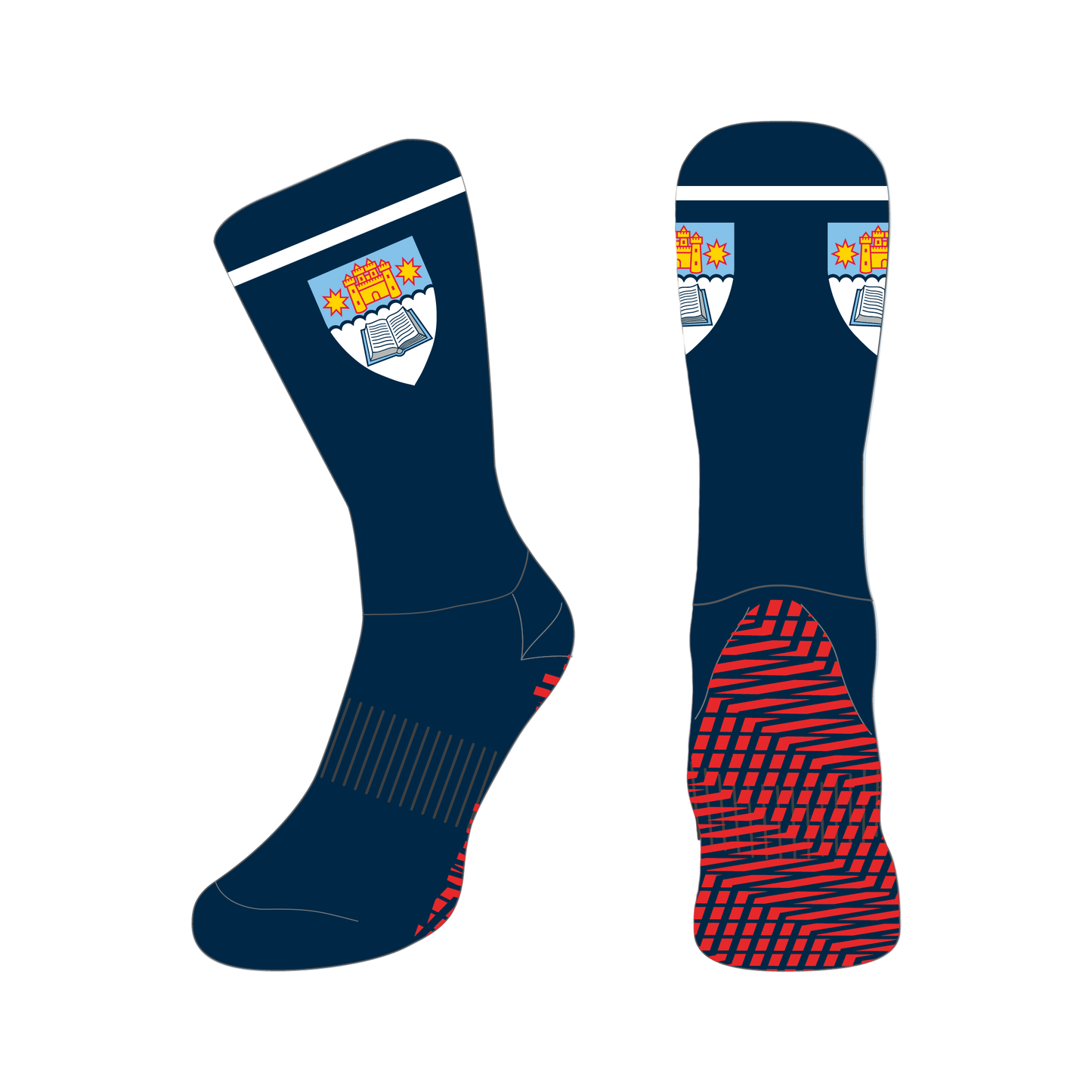 OBHS Gilbert Navy Crew Grip Sock in stock