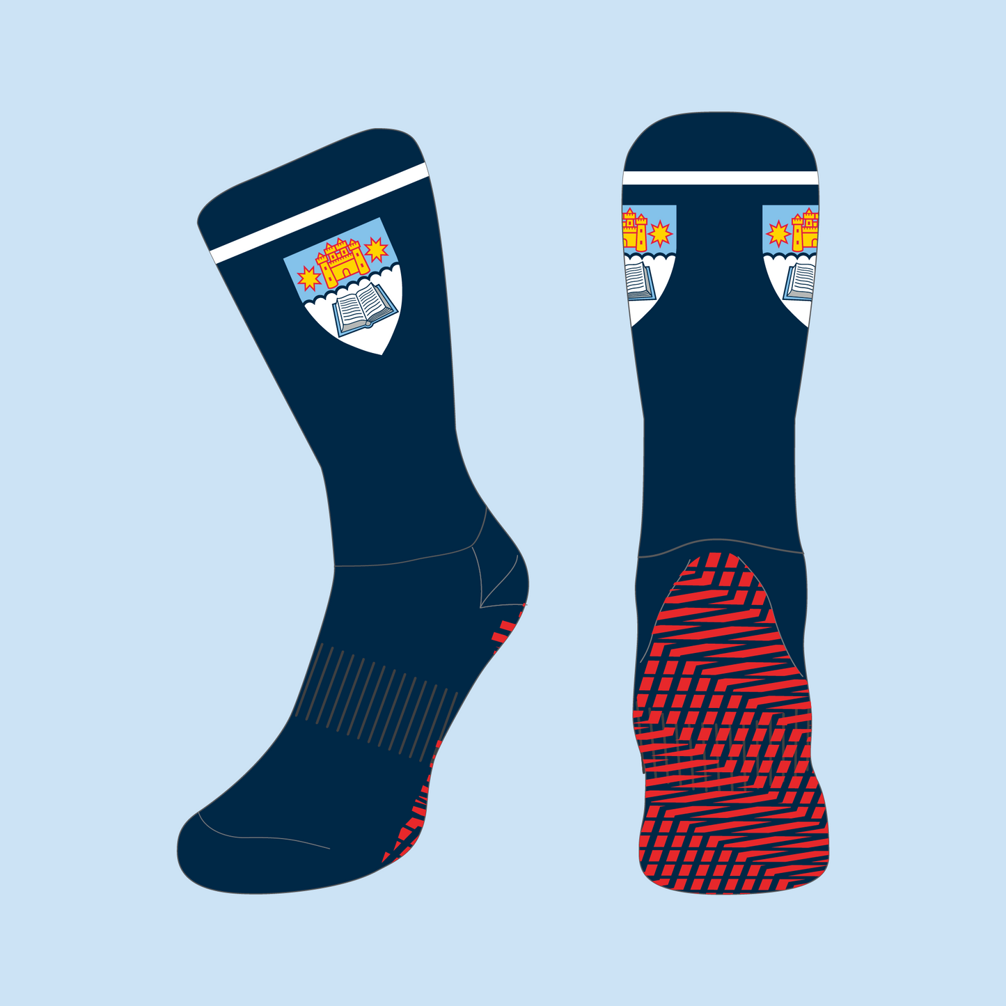 OBHS Gilbert Navy Crew Grip Sock in stock